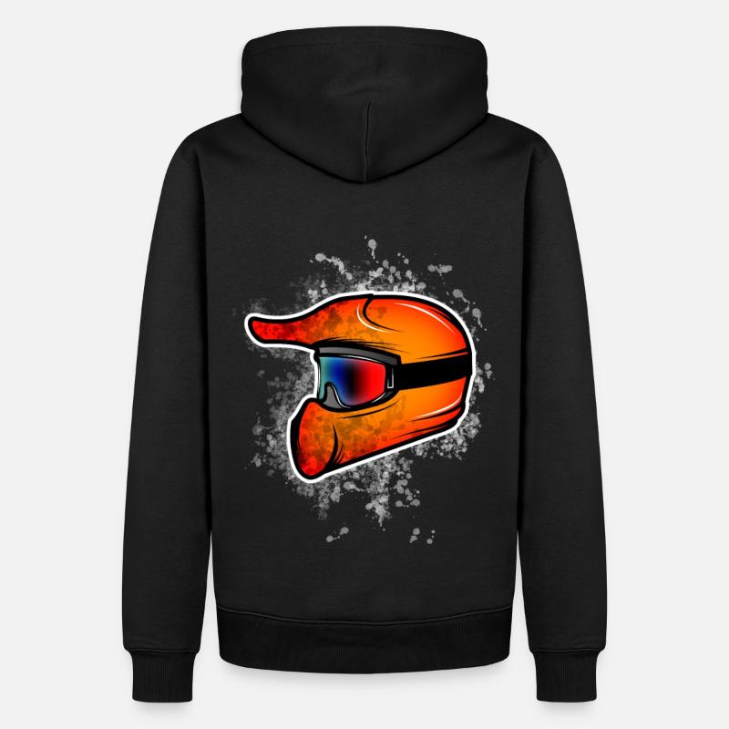 Rouge motocross - Sweat à capuche Premium bio Homme - noir