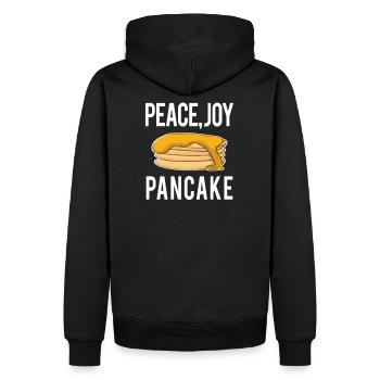 Drôle de proverbes drôles PEACE JOY CADEAU DE PANCAKE - Sweat à capuche Premium bio Homme - noir - Dos - Nico (187cm)