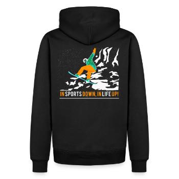 SNOWBOARDER SNOWBOARDING SNOWBOARD SPORT ist Leben - Männer Premium Bio Hoodie - Schwarz - Hinten - Nico (187cm)