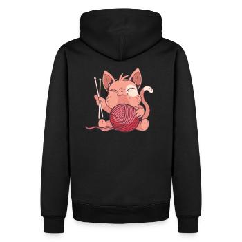 Süsse tricot chat Tricot Crochets cadeau de laine - Sweat à capuche Premium bio Homme - noir - Dos - Nico (187cm)