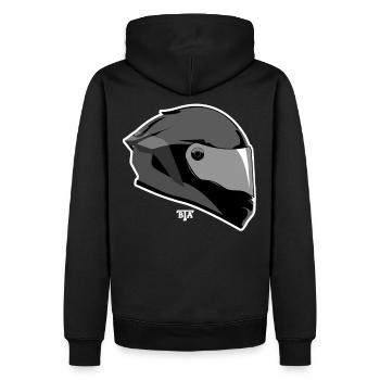 Bike Helmet - Männer Premium Bio Hoodie - Schwarz - Hinten - Nico (187cm)
