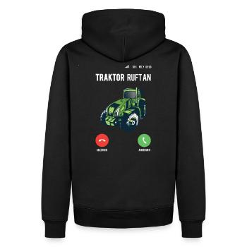 Lustige Sprüche Landwirtschaft Acker Bauer Traktor - Männer Premium Bio Hoodie - Schwarz - Hinten - Nico (187cm)