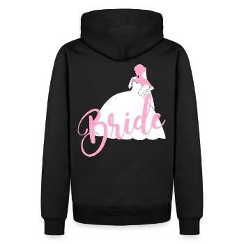 2reborn Bride Bride JGA wedding ladylike pink - Men’s Premium Organic Hoodie - black - Back - Nico (187cm)