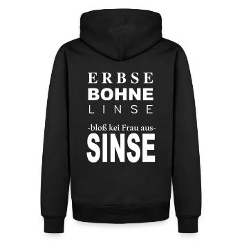 Sinsheim Erbse Bohne Linse - Männer Premium Bio Hoodie - Schwarz - Hinten - Nico (187cm)