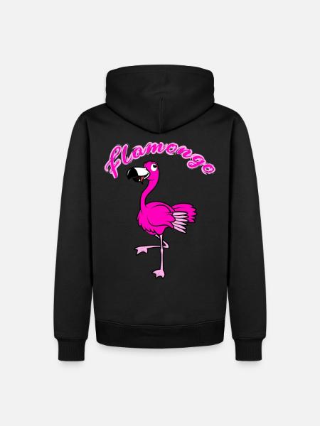 flamongo - Männer Premium Bio Hoodie - Schwarz