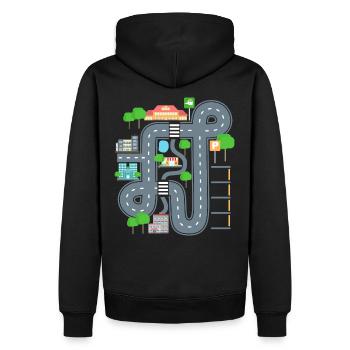 Chemise de tapis de jeu de voiture pour papa - Sweat à capuche Premium bio Homme - noir - Dos - Nico (187cm)