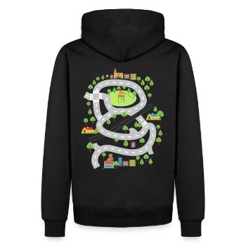 Car Play Mat Shirt für Papa - Männer Premium Bio Hoodie - Schwarz - Hinten - Nico (187cm)