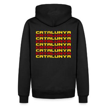 Catalogne - Sweat à capuche Premium bio Homme - noir - Dos - Nico (187cm)