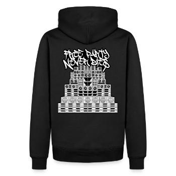 Freie Partei stirbt nie - Männer Premium Bio Hoodie - Schwarz - Hinten - Nico (187cm)