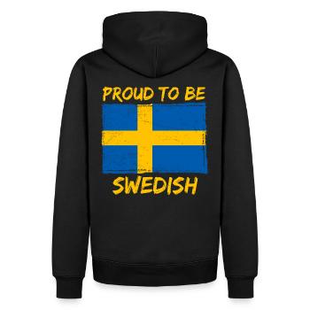 Stolz schwedisch zu sein - Männer Premium Bio Hoodie - Schwarz - Hinten - Nico (187cm)