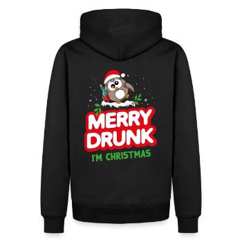 Celebrating Christmas drunk wine funny sayings - Men’s Premium Organic Hoodie - black - Back - Nico (187cm)