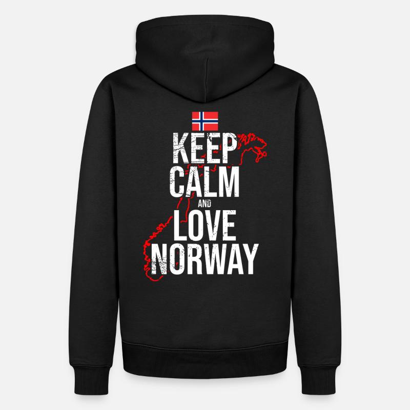 Ich liebe Norwegen - Männer Premium Bio Hoodie - Schwarz