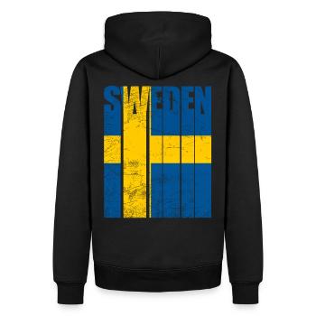 Schweden - Männer Premium Bio Hoodie - Schwarz - Hinten - Nico (187cm)