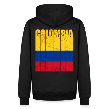 Kolumbien Flagge - Männer Premium Bio Hoodie - Schwarz - Hinten - Nico (187cm)