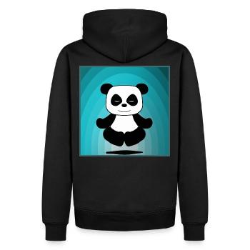 panda - Men’s Premium Organic Hoodie - black - Back - Nico (187cm)