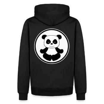 panda - Men’s Premium Organic Hoodie - black - Back - Nico (187cm)