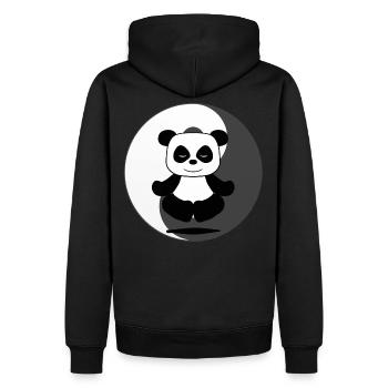 panda - Men’s Premium Organic Hoodie - black - Back - Nico (187cm)