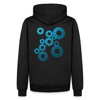 Fahrrad, Rennrad, MTB, Männer, Radsport, Geschenk - Männer Premium Bio Hoodie - Schwarz - Hinten - Nico (187cm)