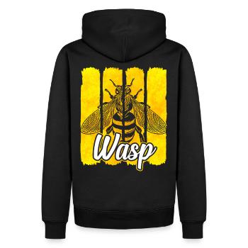 Wespe - Männer Premium Bio Hoodie - Schwarz - Hinten - Nico (187cm)