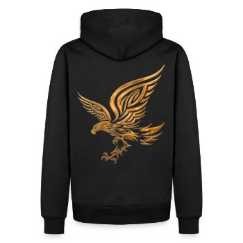 Tribal Eagle - Männer Premium Bio Hoodie - Schwarz - Hinten - Nico (187cm)