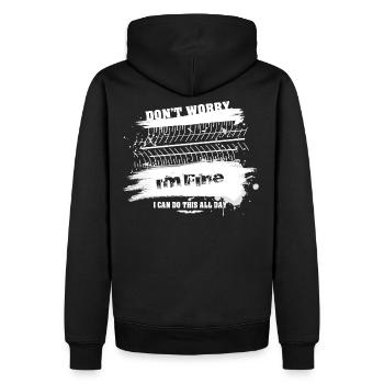 Reifenabdruck -Kann den ganzen Tag so weiter gehen - Männer Premium Bio Hoodie - Schwarz - Hinten - Nico (187cm)