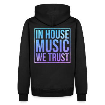 House Musik - Männer Premium Bio Hoodie - Schwarz - Hinten - Nico (187cm)