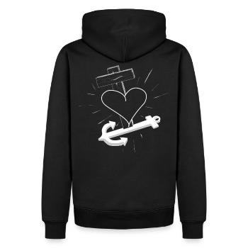 Glaube Hoffnung und Liebe - Männer Premium Bio Hoodie - Schwarz - Hinten - Nico (187cm)