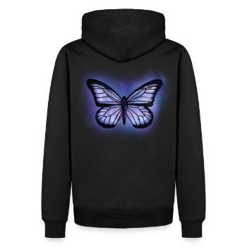 Schmetterling - Männer Premium Bio Hoodie - Schwarz - Hinten - Nico (187cm)
