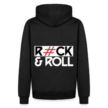 Mutiges Rock & Roll Hashtag Statement T-Shirt - Männer Premium Bio Hoodie - Schwarz - Hinten - Nico (187cm)