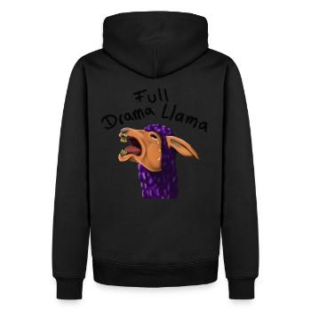 FullDramaLlama - Sweat à capuche Premium bio Homme - noir - Dos - Nico (187cm)
