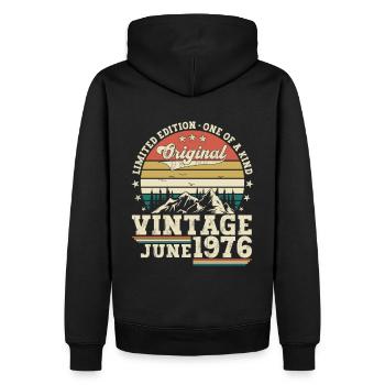 Original Juni Jahrgang 1976 46. Geburtstag Herren - Männer Premium Bio Hoodie - Schwarz - Hinten - Nico (187cm)