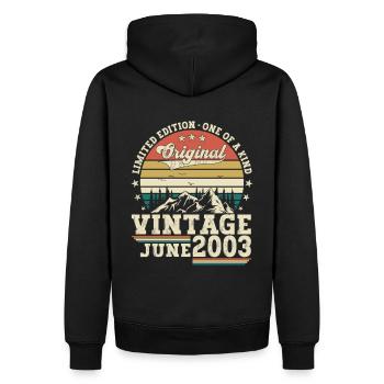 Original Juni Jahrgang 2003 19. Geburtstag Herren - Männer Premium Bio Hoodie - Schwarz - Hinten - Nico (187cm)