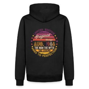 Original August 1966 56. Geburtstag Geschenk Fun - Männer Premium Bio Hoodie - Schwarz - Hinten - Nico (187cm)
