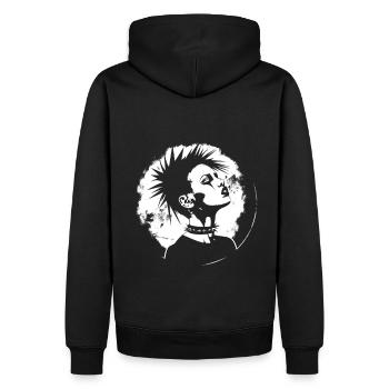 Punk's Not Dead: Striking Silhouette Tee - Men’s Premium Organic Hoodie - black - Back - Nico (187cm)