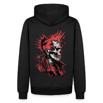Punk Rock Skull Explosion Tee - Men’s Premium Organic Hoodie - black - Back - Nico (187cm)