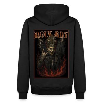 Holy Riff – Demonic Pope Heavy Metal Art - Men’s Premium Organic Hoodie - black - Back - Nico (187cm)