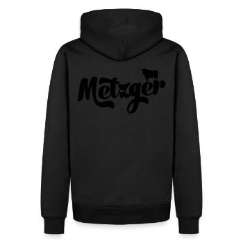 Metzger aus Leidenschaft Metzgerin Metzgerei - Männer Premium Bio Hoodie - Schwarz - Hinten - Nico (187cm)