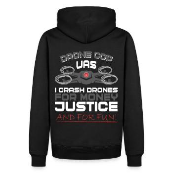 Drone, Drones, Police, Drone Pilot, Policeman - Men’s Premium Organic Hoodie - black - Back - Nico (187cm)
