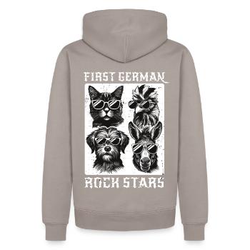 Bremer Stadtmusikanten Deutsche Märchen - Männer Premium Bio Hoodie - Taupe - Hinten - Nico (187cm)