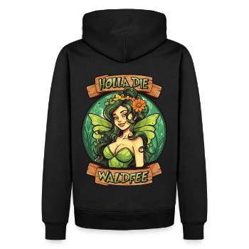 Holla die Waldfee Prinzessin Fairy Elfe Märchen - Männer Premium Bio Hoodie - Schwarz - Hinten - Nico (187cm)