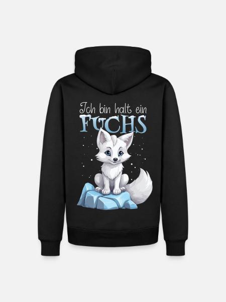 Fuchs Polarfuchs Schneefuchs Arktis Polar - Männer Premium Bio Hoodie - Schwarz