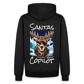 Christmas X-Mas Reindeer Santa Claus - Men’s Premium Organic Hoodie - black - Back - Nico (187cm)