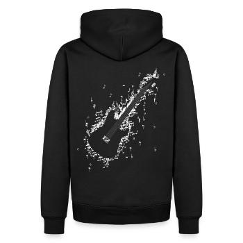 Guitare à partir de notes de musique Partitions Guitaristes Musiciens - Sweat à capuche Premium bio Homme - noir - Dos - Nico (187cm)