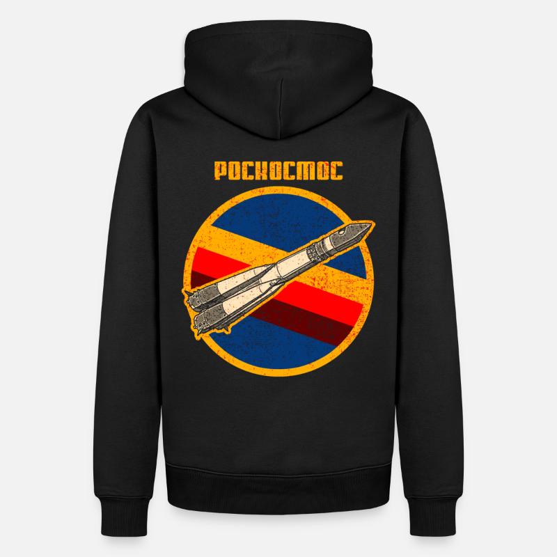 Roscosmos Russie Space Retro - Sweat à capuche Premium bio Homme - noir