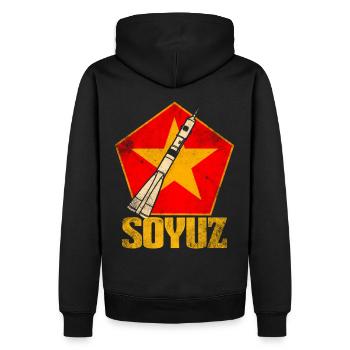 Soyuz Rocket Unione Sovietica - Felpa con cappuccio ecologica premium da uomo - nero - Retro - Nico (187cm)