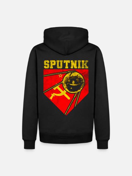Sputnik 1 Satellit - Männer Premium Bio Hoodie - Schwarz