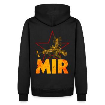 Mir Soviet Union Space Station - Men’s Premium Organic Hoodie - black - Back - Nico (187cm)