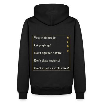Let things be! - Männer Premium Bio Hoodie - Schwarz - Hinten - Nico (187cm)