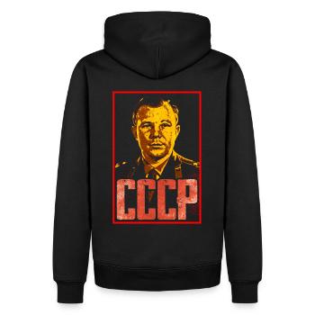 Juri Gagarin Astronaut - Männer Premium Bio Hoodie - Schwarz - Hinten - Nico (187cm)