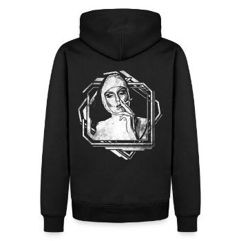 Sexy Nonne raucht Zigarette - Männer Premium Bio Hoodie - Schwarz - Hinten - Nico (187cm)